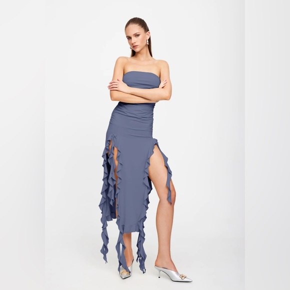 Lioness Rendezvous Strapless Dress in Slate - Picture 2 of 6